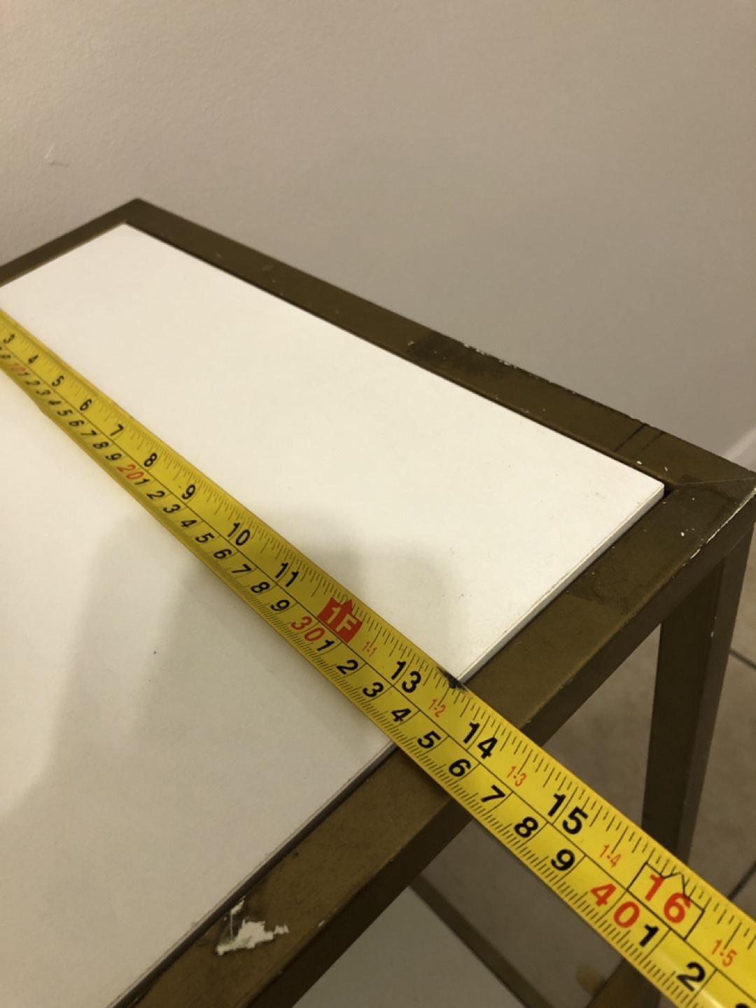 Gold Console Table with Glass Shelves - photo 3