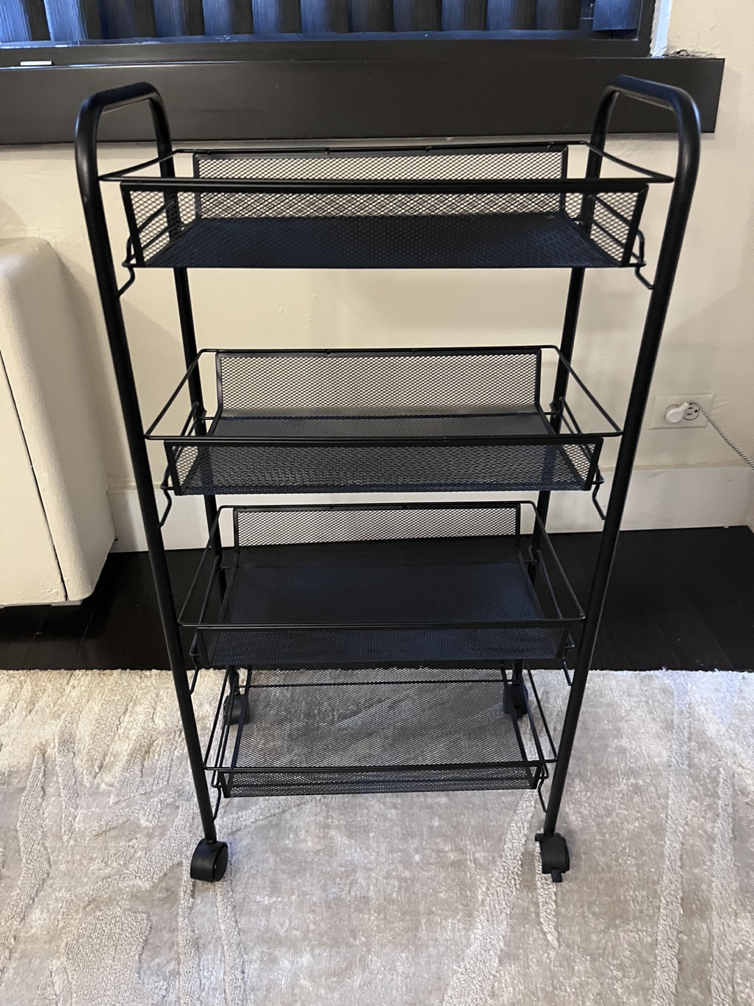 Black 4-Tier Rolling Cart - photo 2