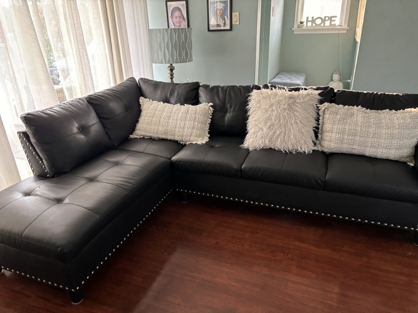 Faux sectional sofa