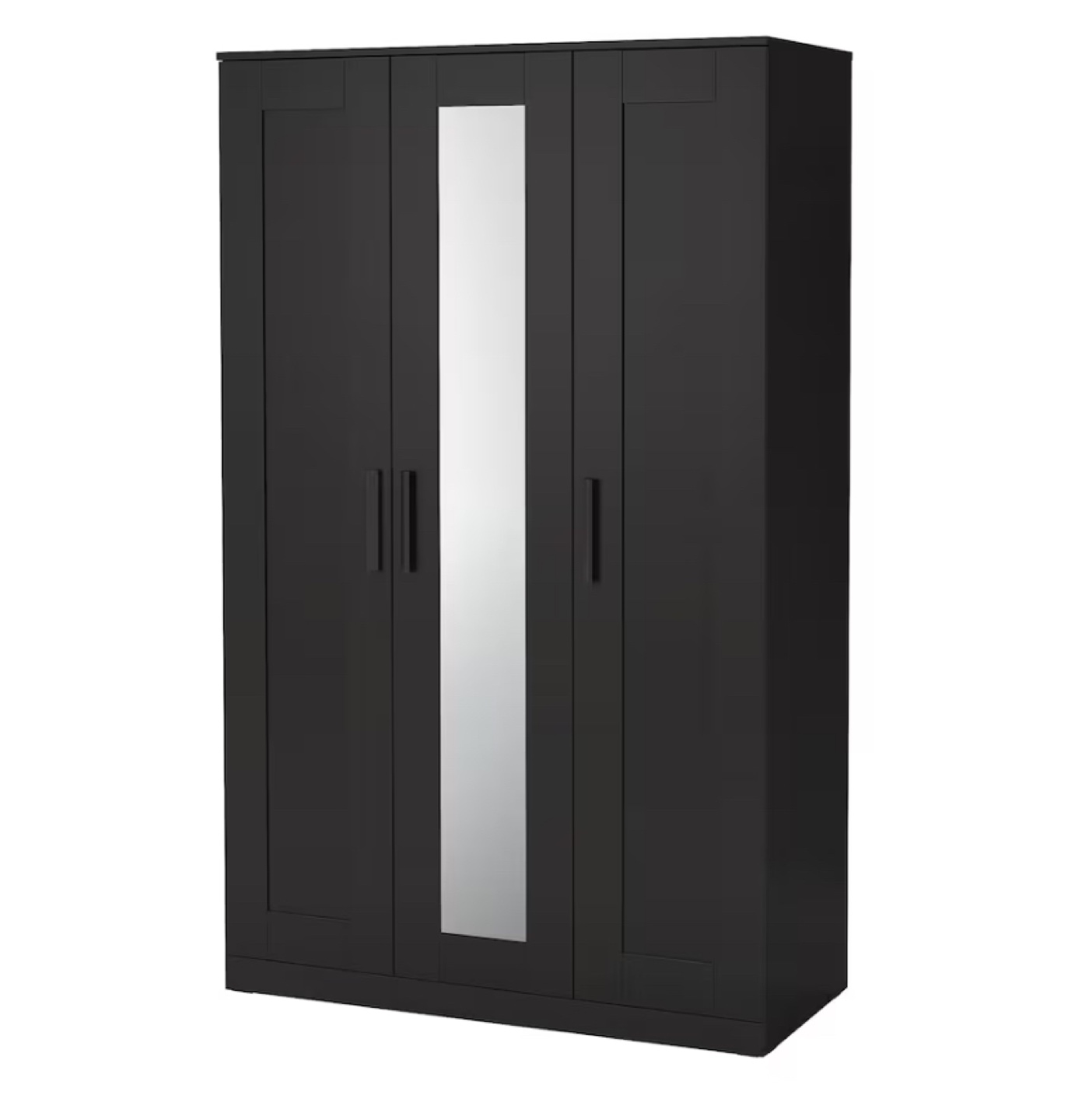 Black 3 Door Wardrobe with Mirror