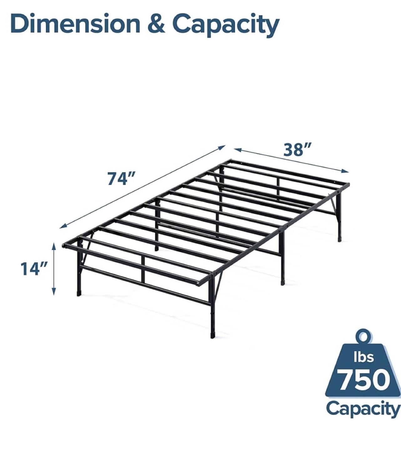 Metal Bed Frame - Twin Size - photo 2