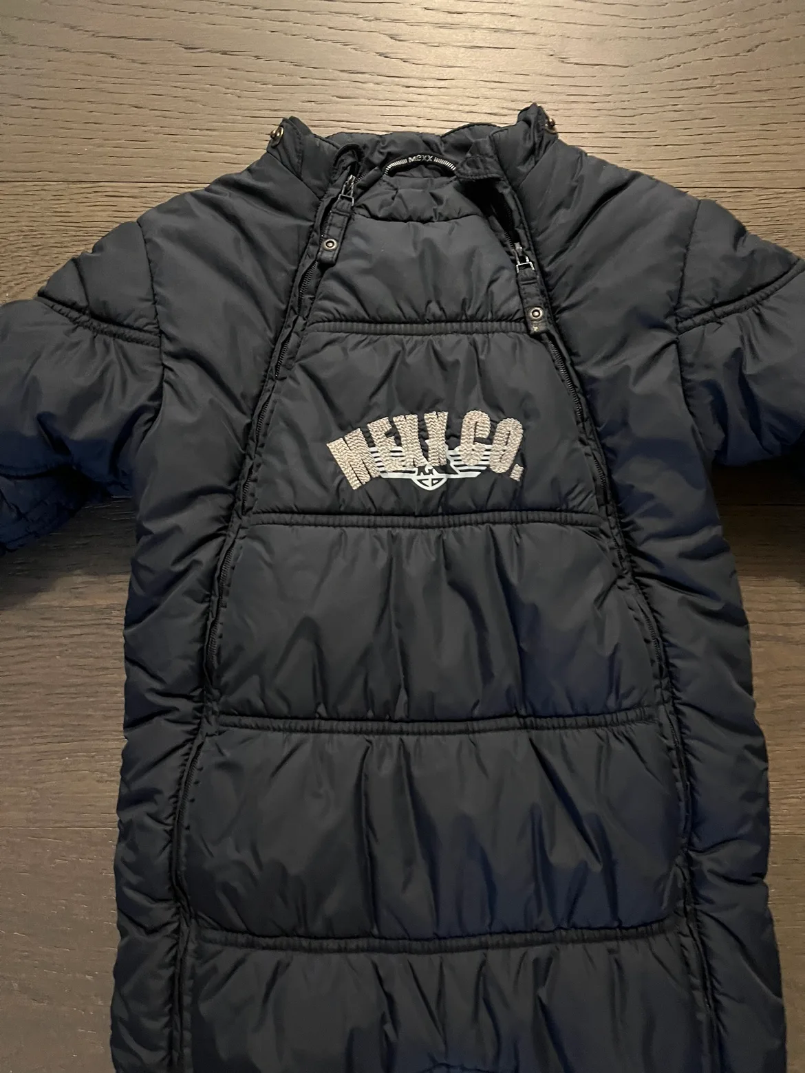 Mexx navy winter baby snowsuit 12-18M EUC Ret $189 image indicator(2)