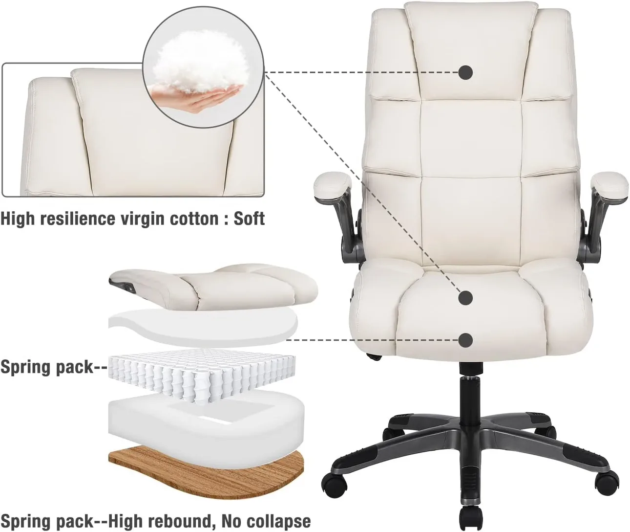 Executive Faux Leather Chair with thick cushion ▫️BRAND NEW▫️ image indicator(4)