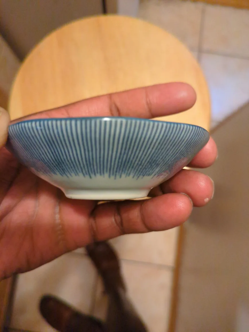 Small Blue and White Striped Bowl image indicator(2)