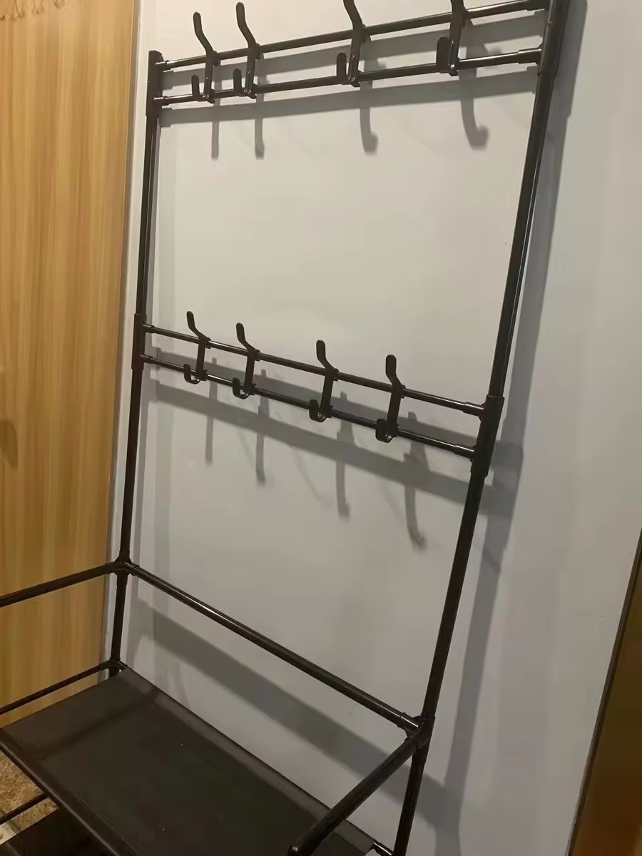 4-Tier Shoe Rack with Coat Hooks, NEW - photo 2