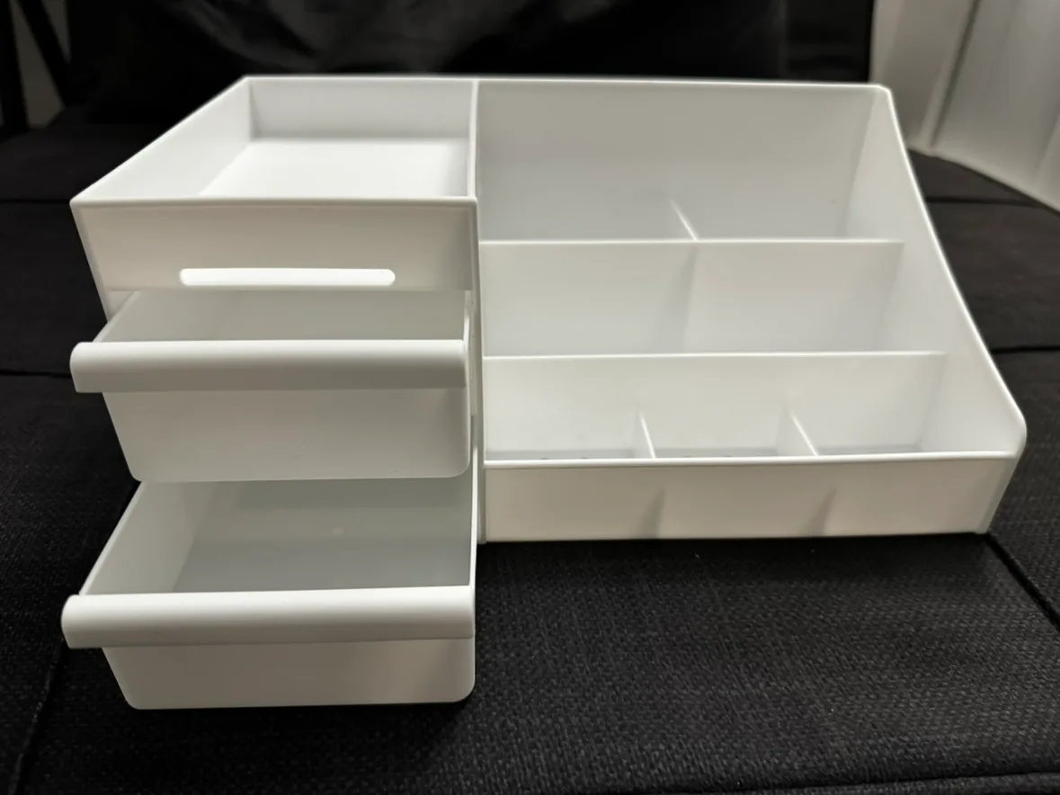 White Desktop Makeup Organizer with Drawers thumbnail