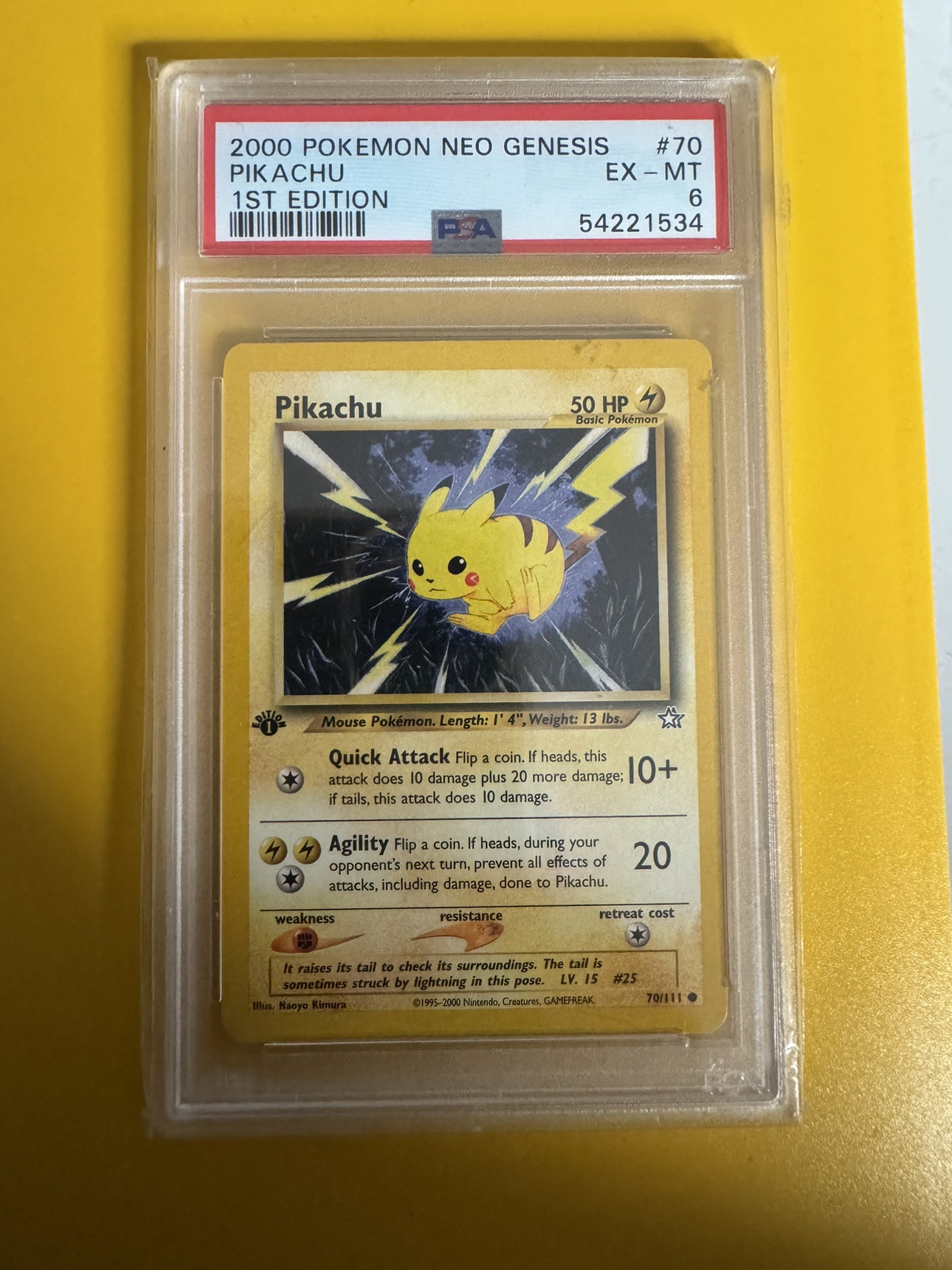 2000 Pokemon Neo Genesis Pikachu #70