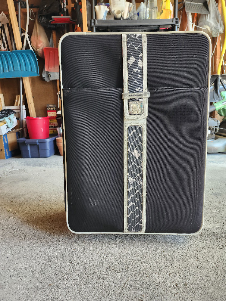 Set of Two Black Suitcases with White Trim - photo 5