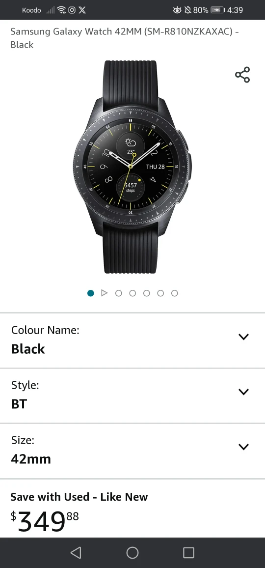 Samsung Galaxy Watch 42mm Bluetooth Black