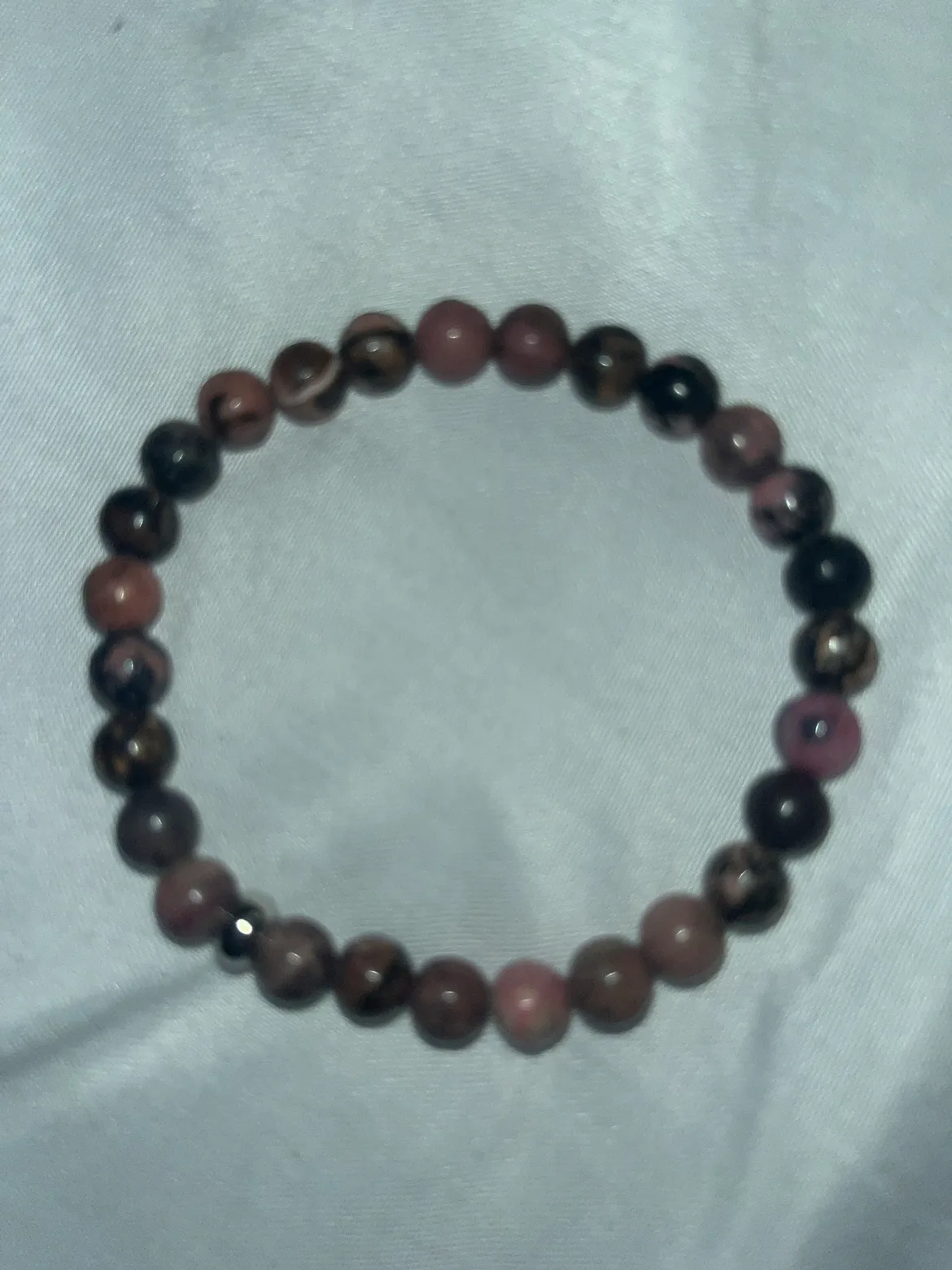 Pink and Brown crystal Bead Bracelet thumbnail