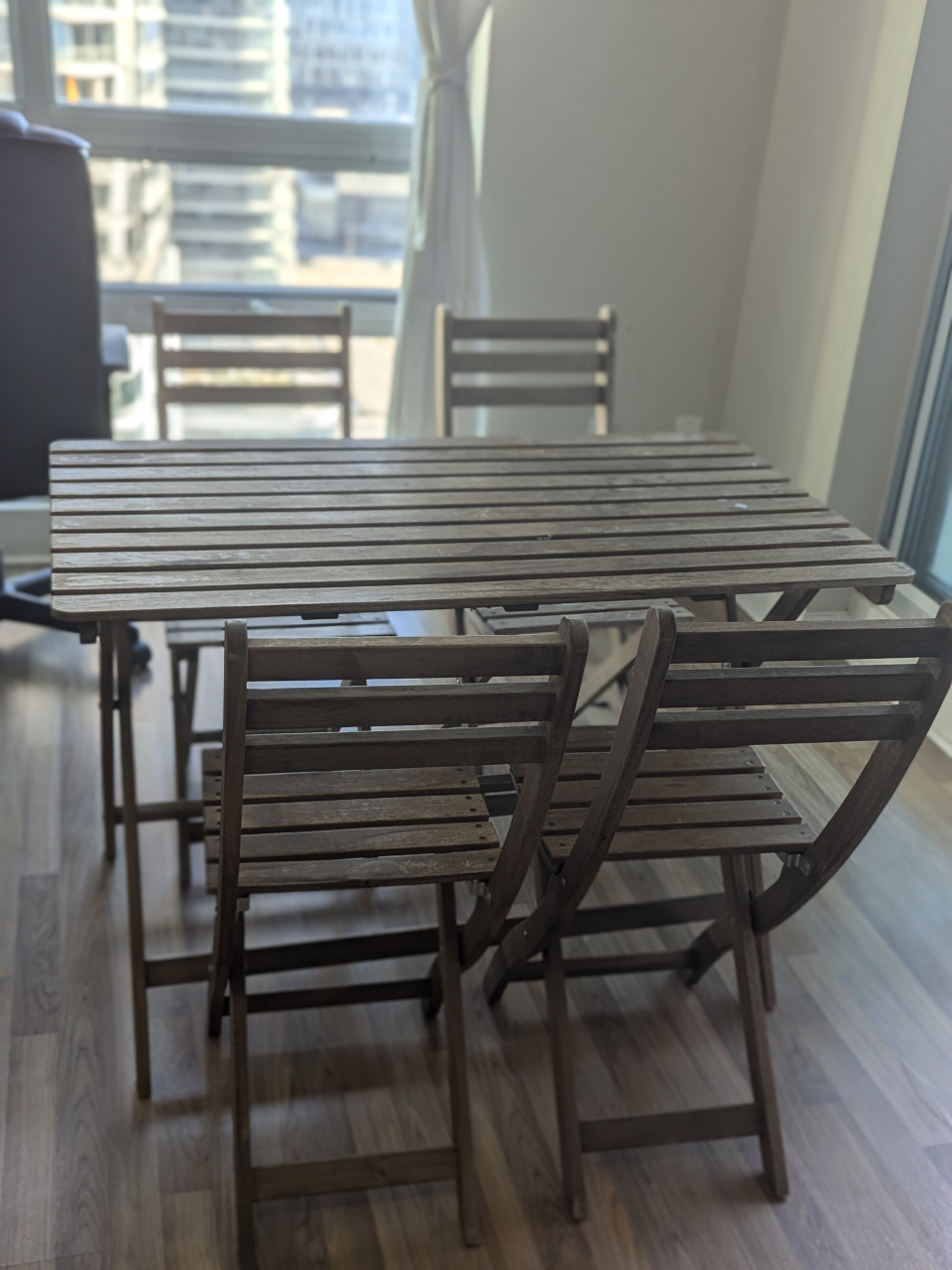 Patio cum office Table and 4 Chairs Set