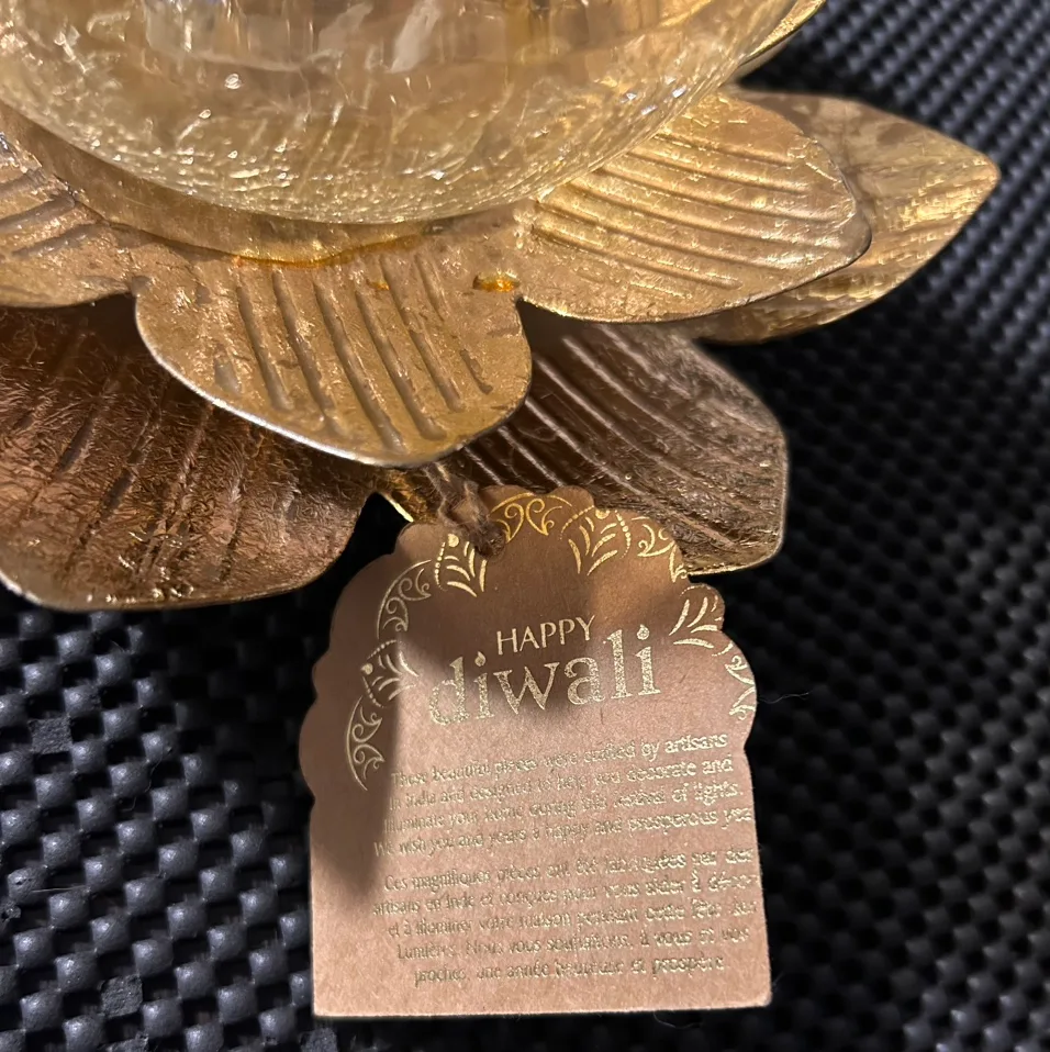 Gold Lotus Candle Holder image indicator(4)