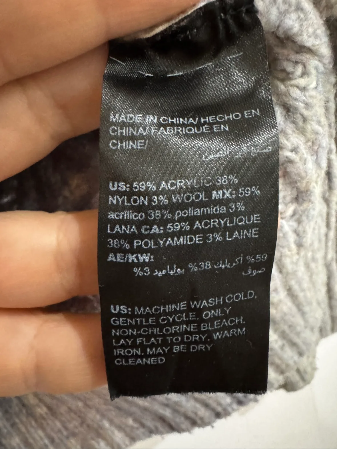 White House Black Market Grey Cable Knit Sweater image indicator(4)