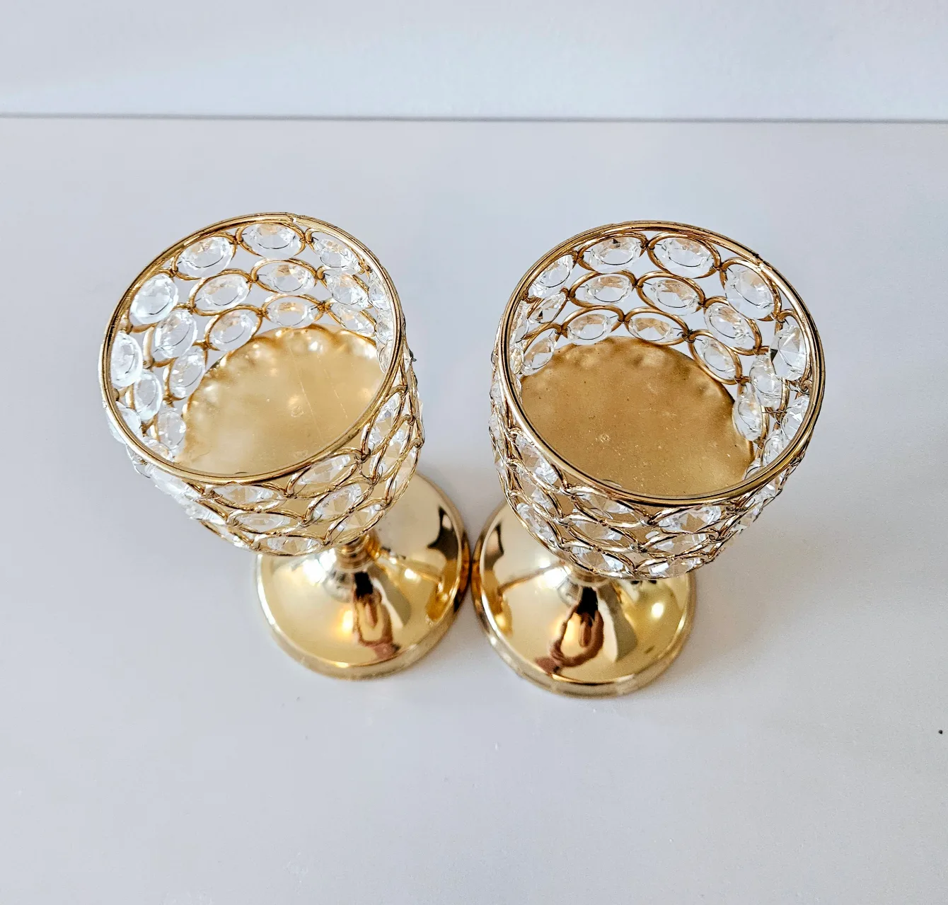 Mini Gold Crystal Candle Holders image indicator(3)