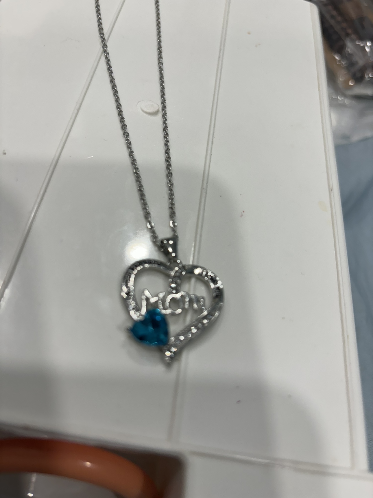 Silver & Blue Mother’s Day pendant