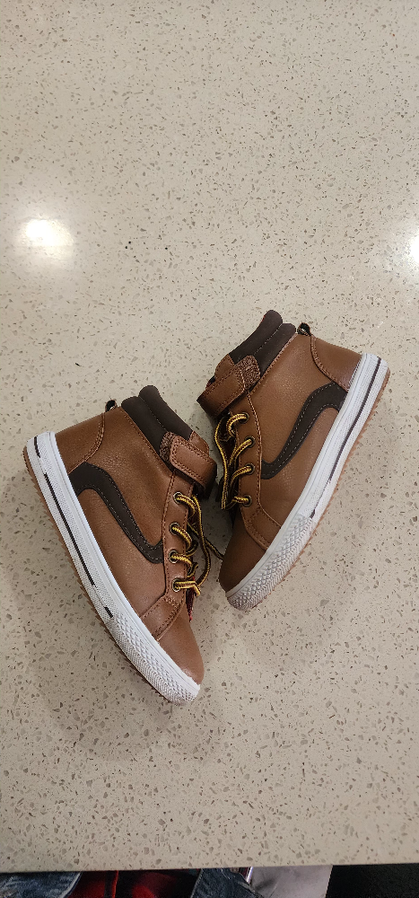 Brown Toddler Boys' High Top Sneakers - Size 13 - photo 3