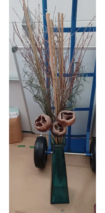 Tall Blue Vase with Dried Arrangement image indicator(2)