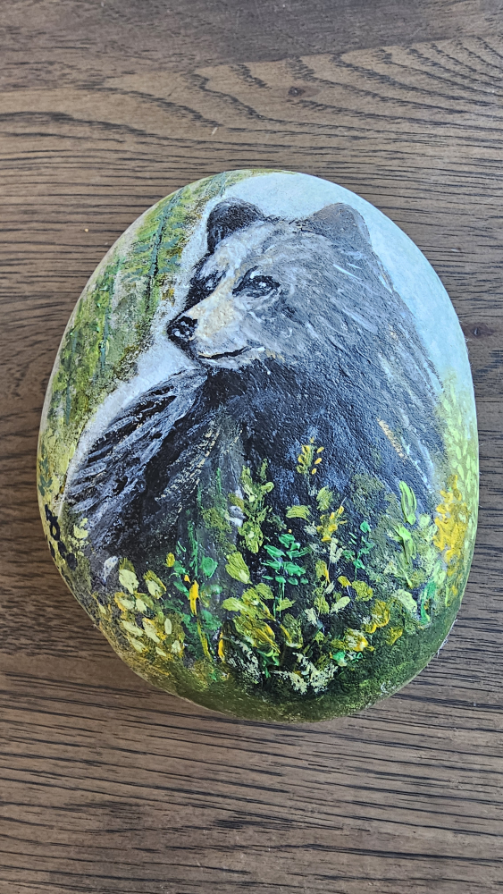 Hand-Painted Bear Stone
