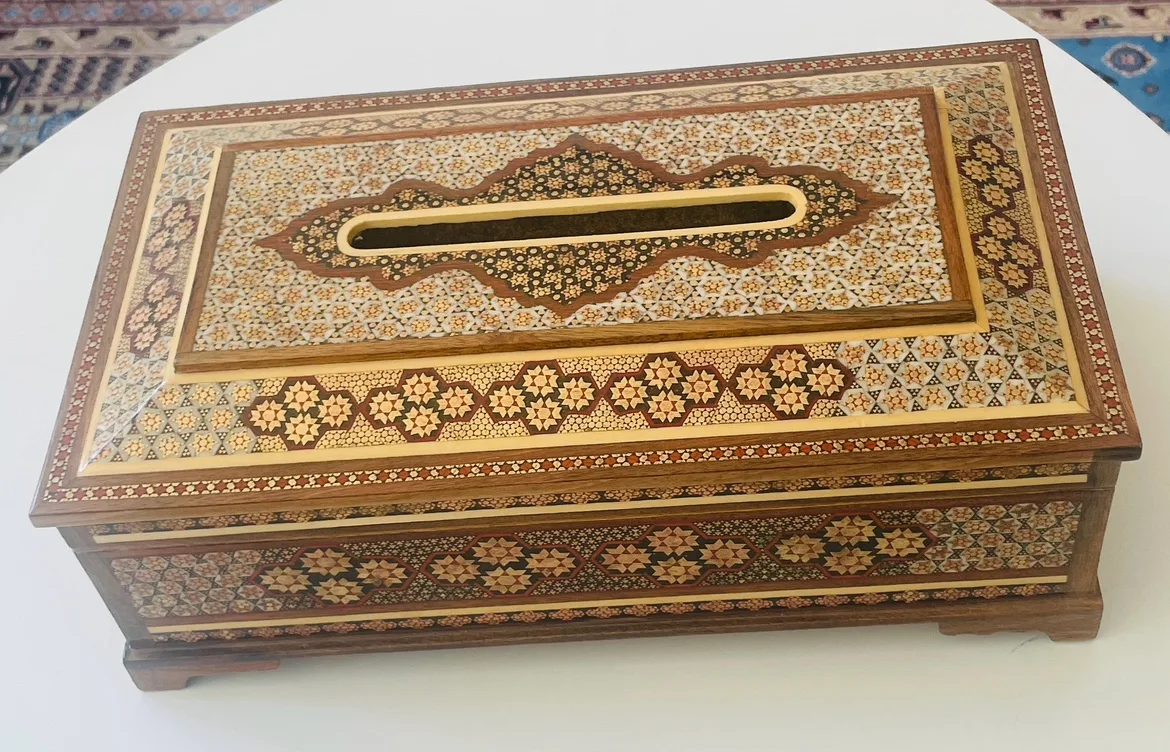 Intricate Wooden Tissue Box thumbnail