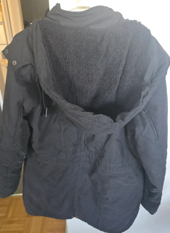 Black Sherpa Lined Jacket with hood image indicator(3)