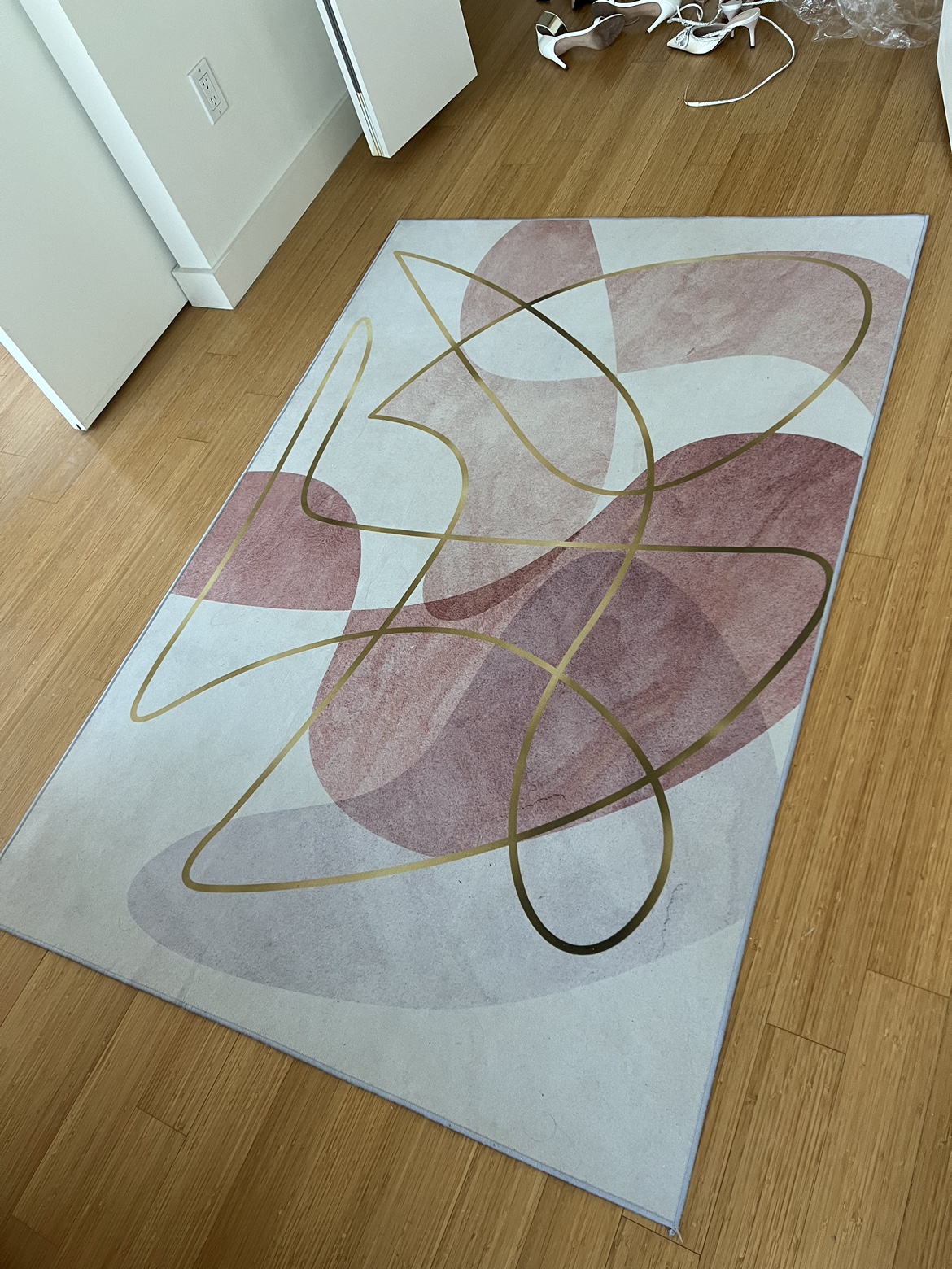 Pink Abstract Area Rug