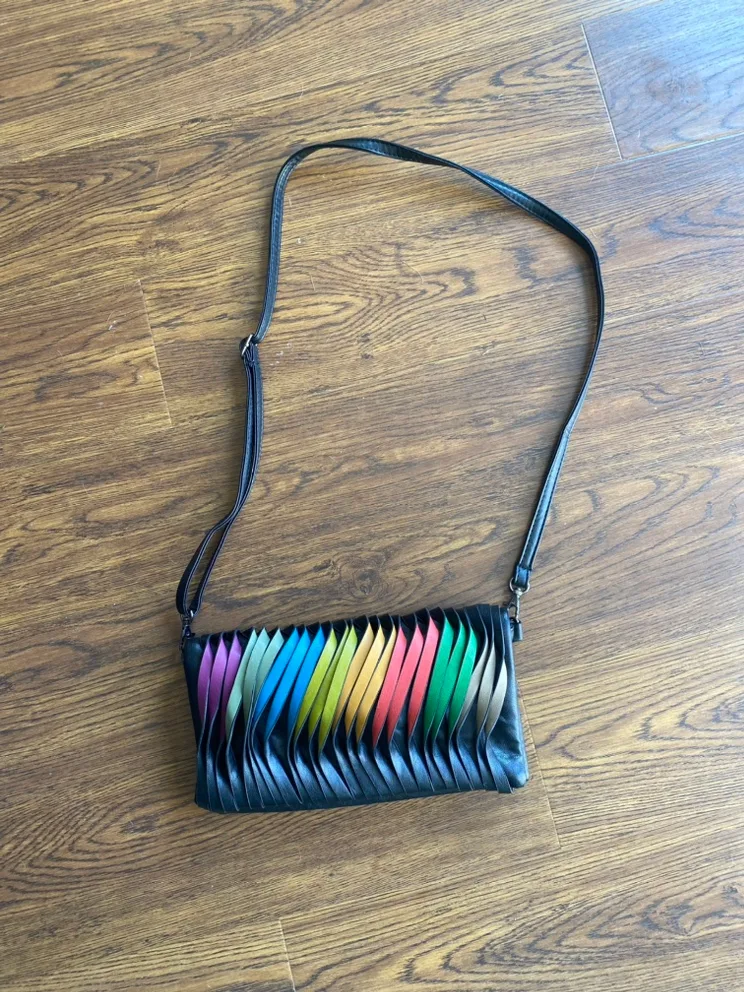 Black Clutch with Rainbow Detail image indicator(2)