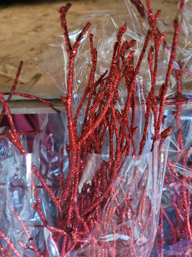 25 inch Glitter Branches-  Red, Dark Gold, Bright Gold - $10 ea - photo 2