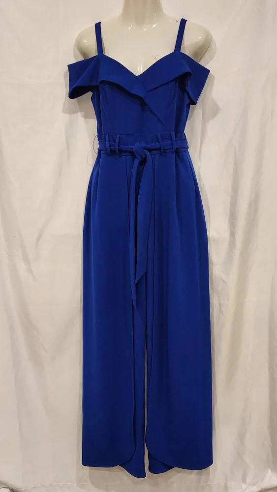 Blue Cold Shoulder Jumpsuit thumbnail
