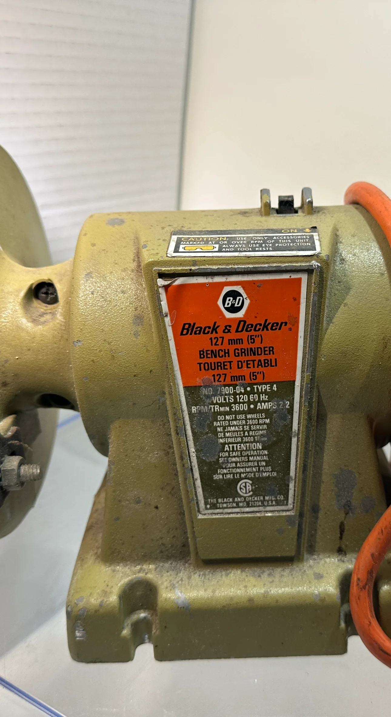 Black & Decker Bench 5” Grinder thumbnail