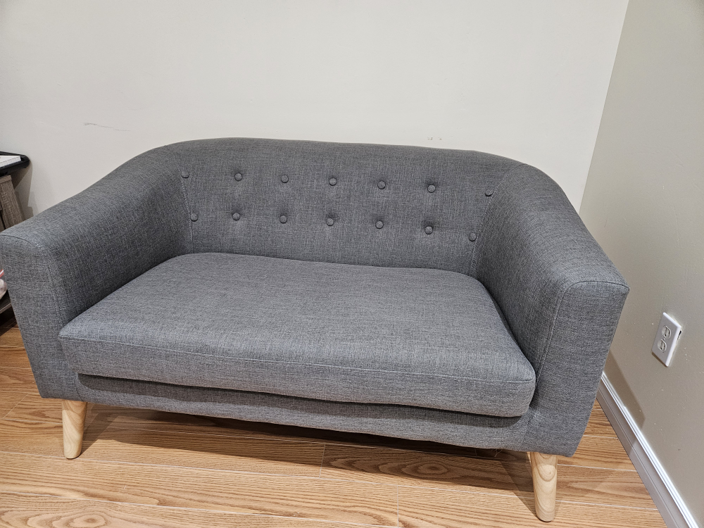 Grey loveseat