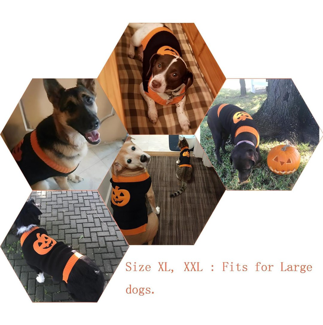 NEW!   Pumpkin Dog Sweater - photo 3