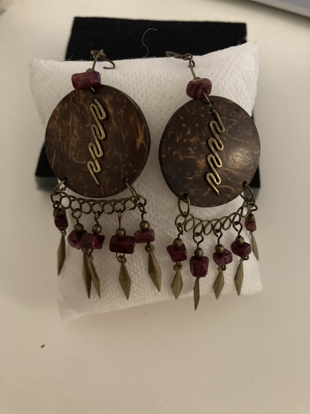 Coconut Shell Dangle Earrings