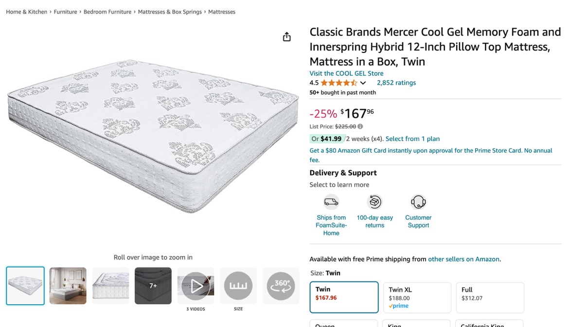 Twin Mattress + Bed Frame