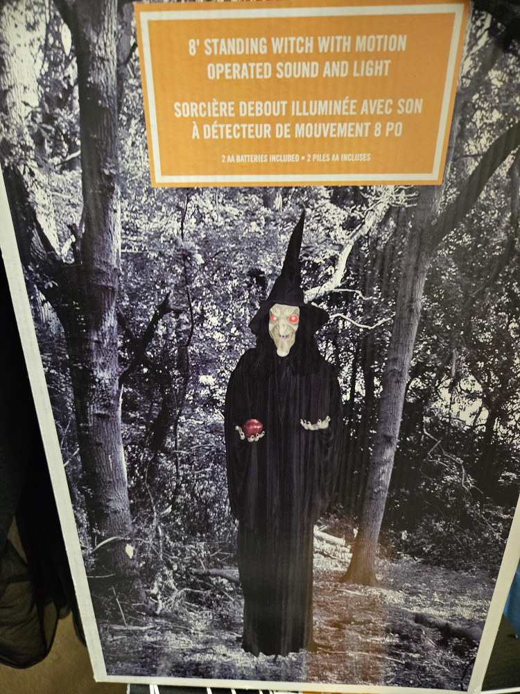 Halloween: 8' Standing Witch W/Motion Activated Sound & Light