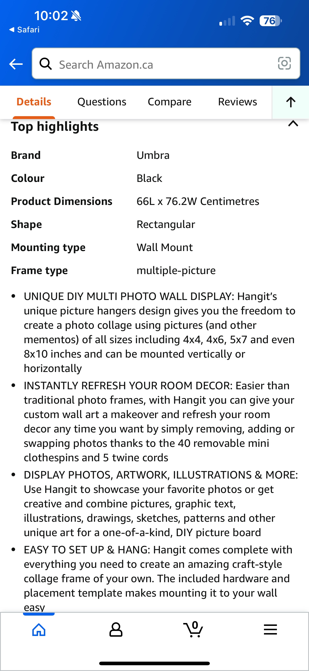 New in Box Umbra Hangit Photo Wall Display - photo 3