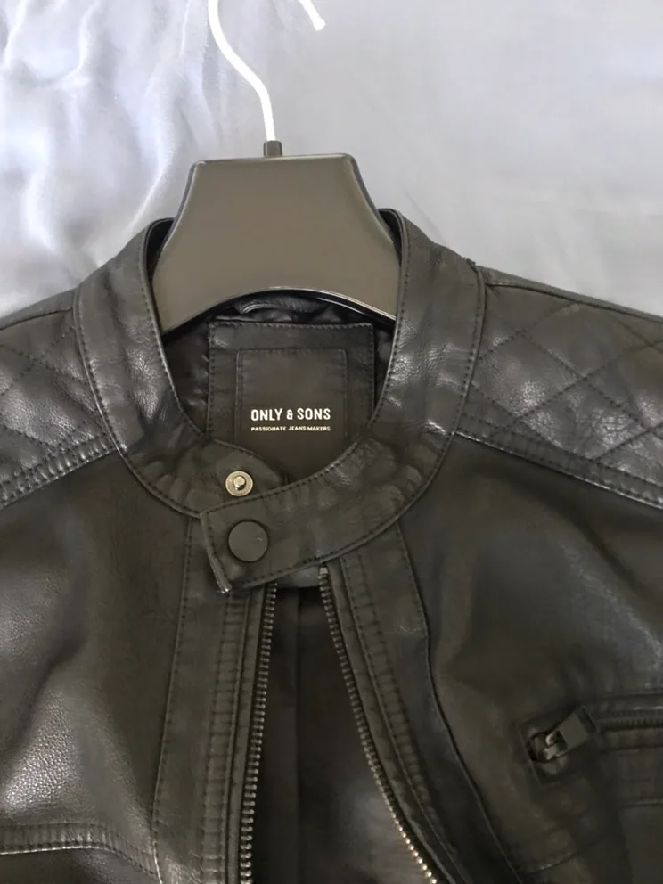 Only & Sons Black Faux Leather Jacket image indicator(4)