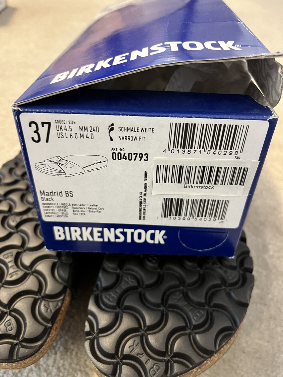 Birkenstock Madrid Black Sandals Size 37 - photo 3