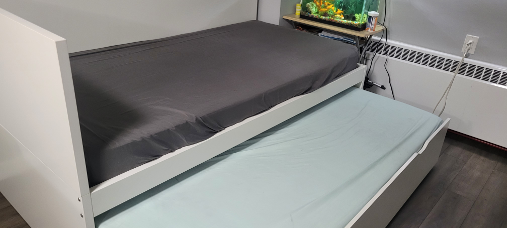 Twin Bed Frame with Pull-Out Bed & Mattress - photo 2