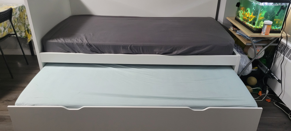 Twin Bed Frame with Pull-Out Bed & Mattress - photo 3
