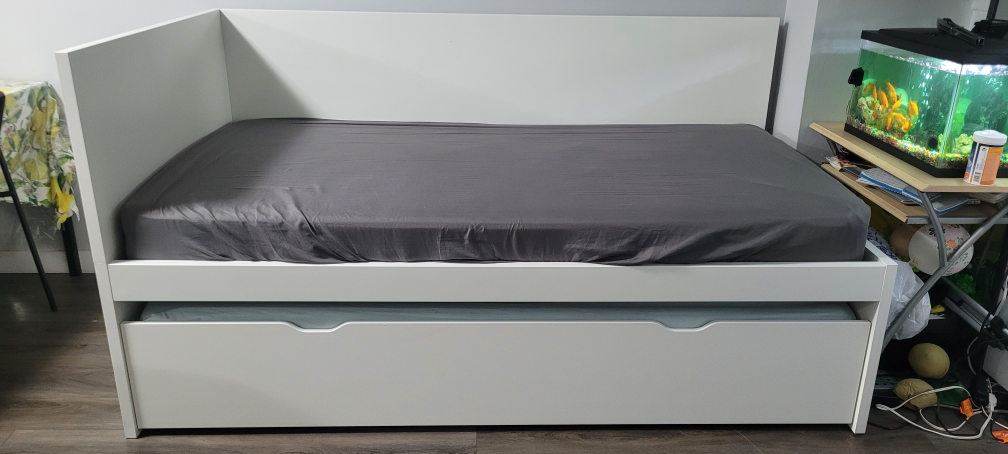 Twin Bed Frame with Pull-Out Bed & Mattress - photo 4