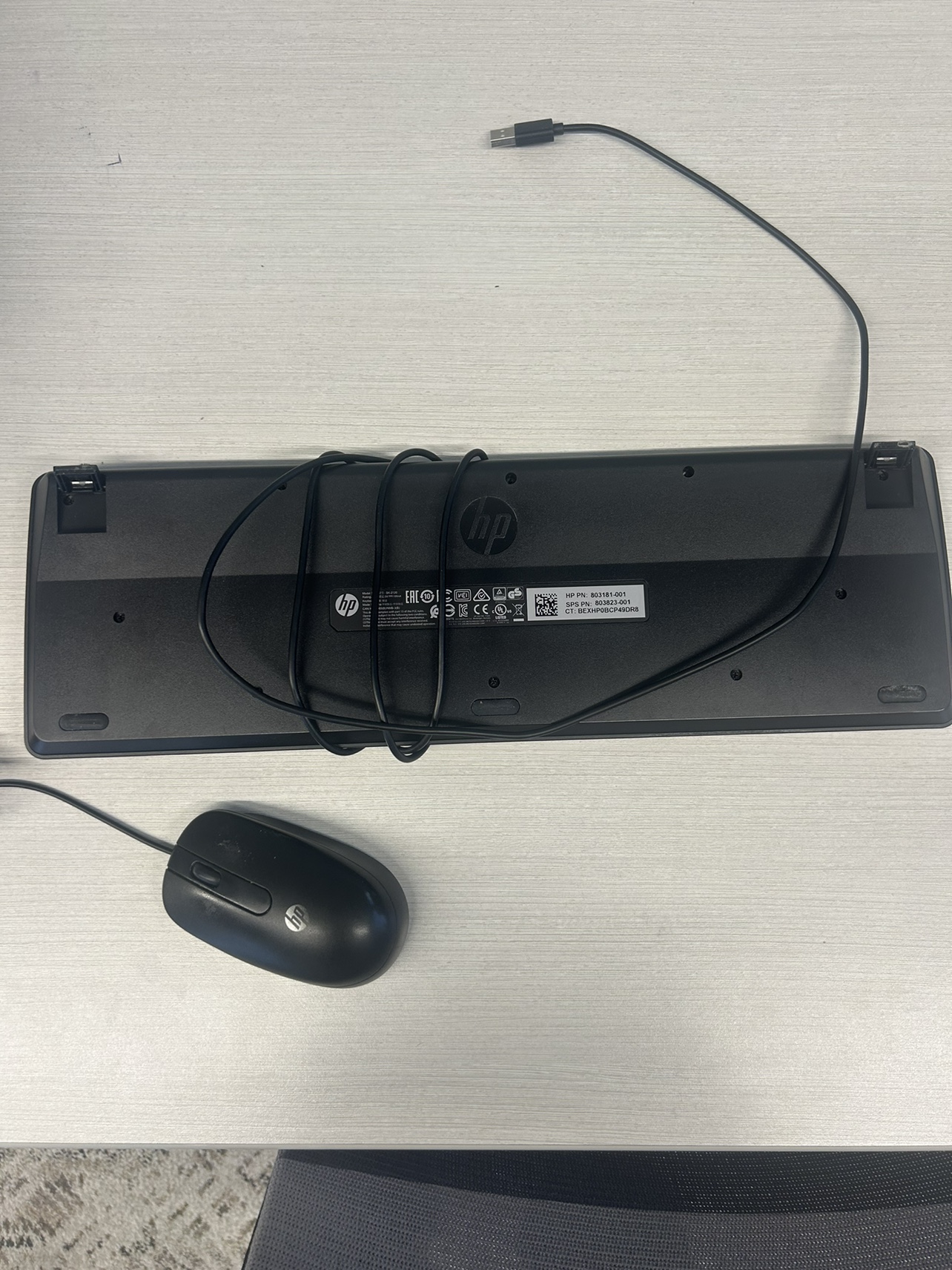 HP keyboard and Logitech mouse, wired - photo 2