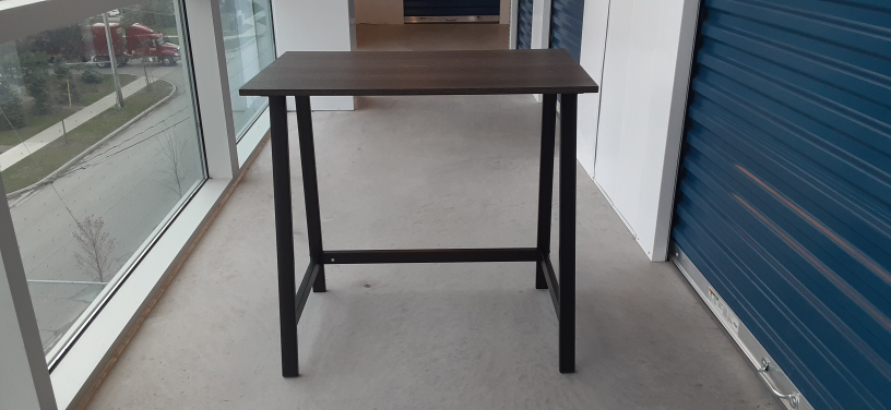 Home Office Desk Black With Metal Frame Wood Grain Finish
