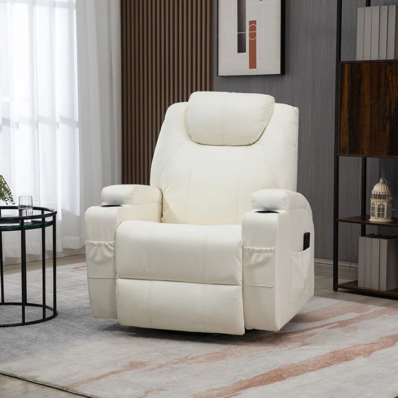 White Reclining Massage Chair