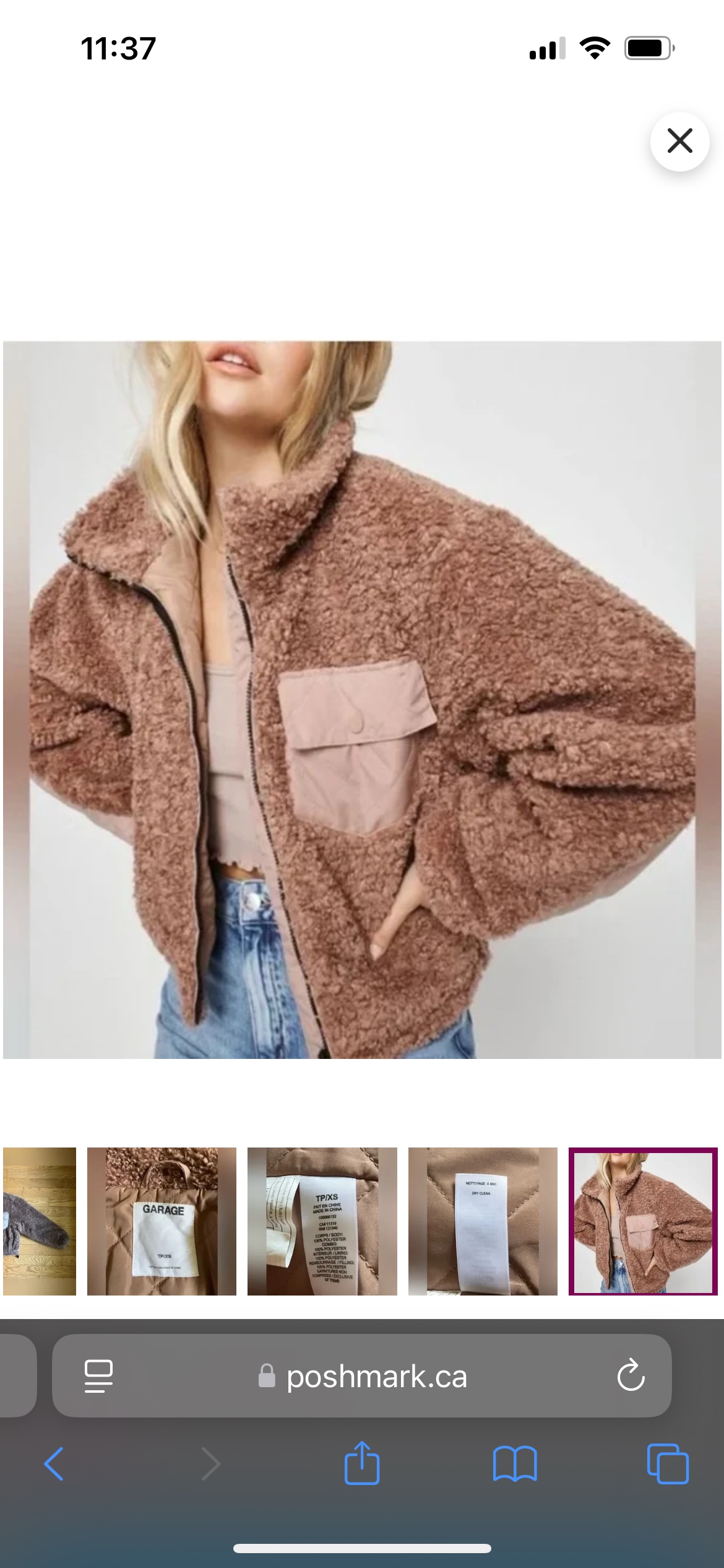 Garage Brown Fuzzy Jacket