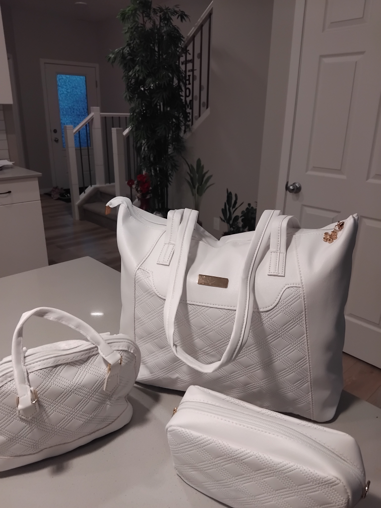 Elegant big capacity quilted tote bag set - photo 2
