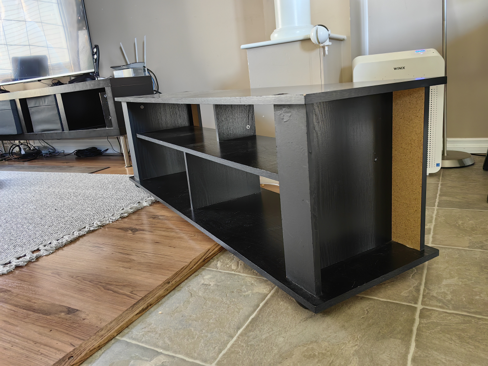 Black TV Stand with Shelves - photo 5