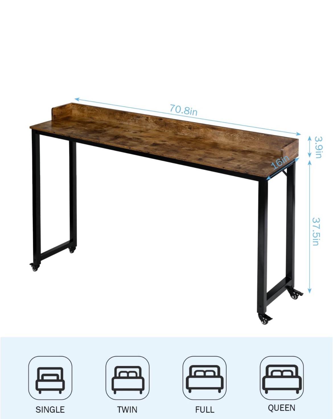 Over bed Table with wheels - photo 2