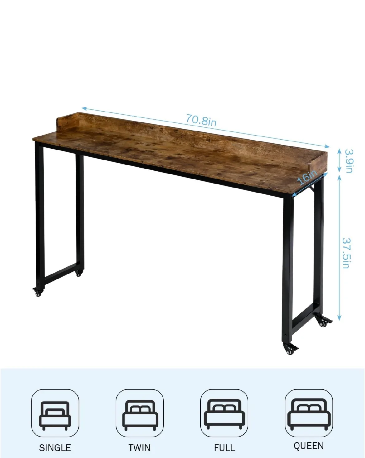 Over bed Table with wheels image indicator(2)