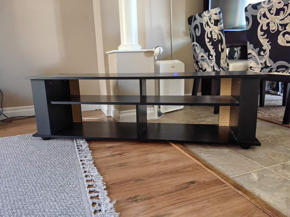 Black TV Stand with Shelves