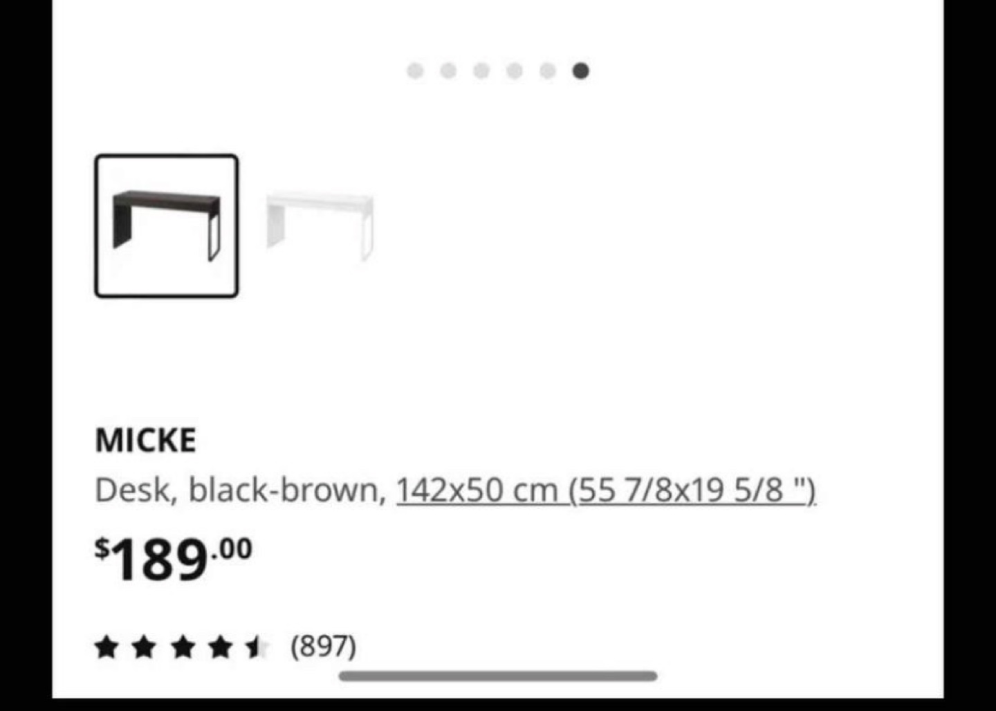 IKEA MICKE Desk - Black-Brown - photo 4